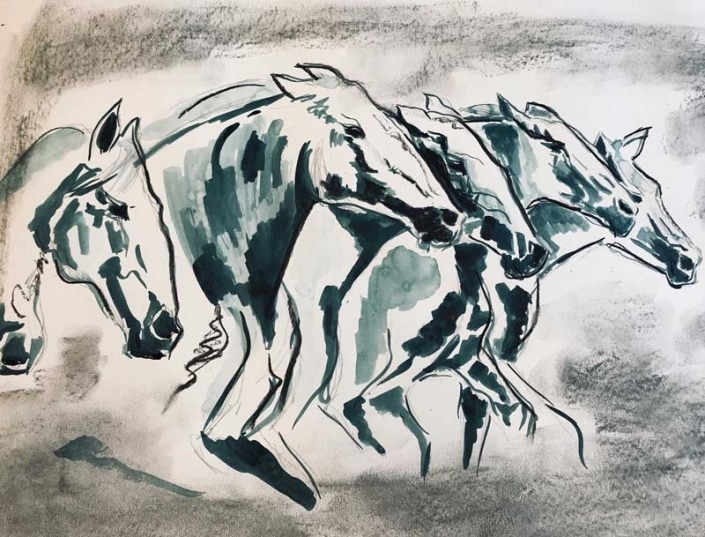 Pferde Bilder malen lassen | Das Atelier Schwyz